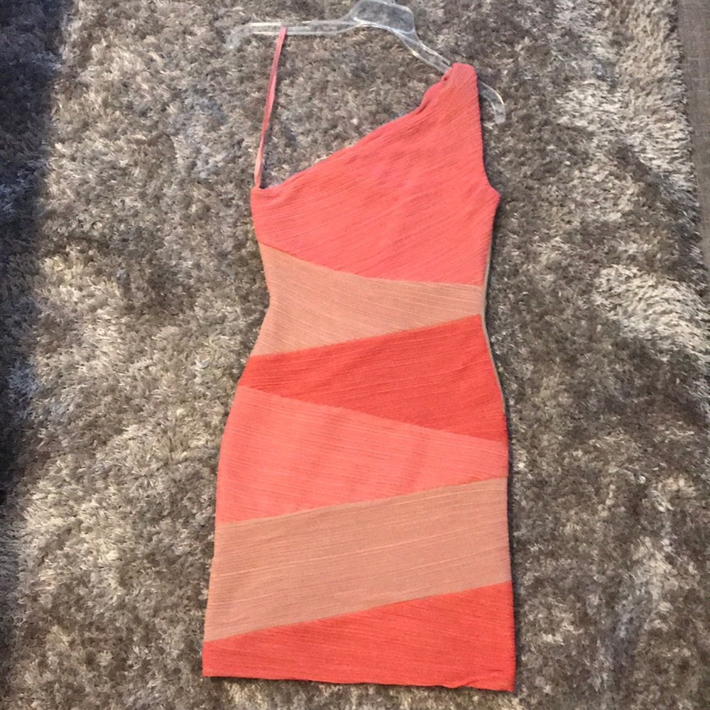 BCBGMAXAZRIA one shoulder bodycon dress. Size S
